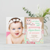 Geburtstagseinladungen, Mädchen 1. Foto Einladung (Stehend Vorderseite)