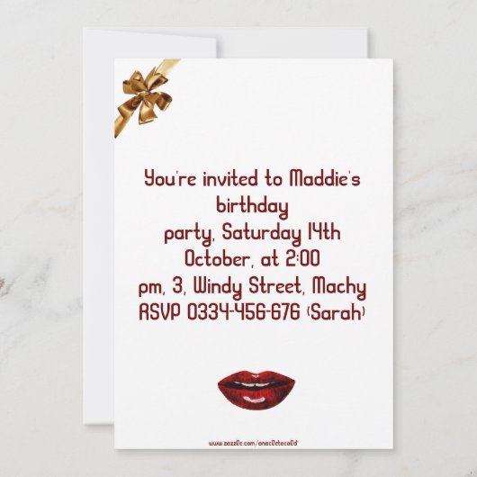 Geburtstagseinladungs-Party Einladung (Rückseite)