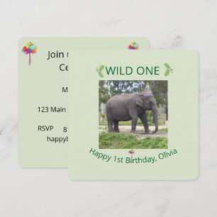 Geburtstagseinladungsdesign für eine wilde Elefant Einladung