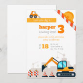 Geburtstagseinladungsvorlage Bau geburtstag Dankeskarte (Vorne/Hinten)