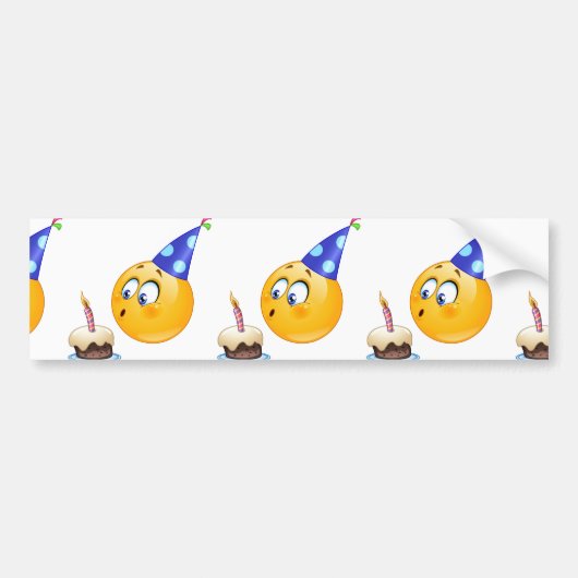Geburtstagsemoji Autoaufkleber (Vorne)