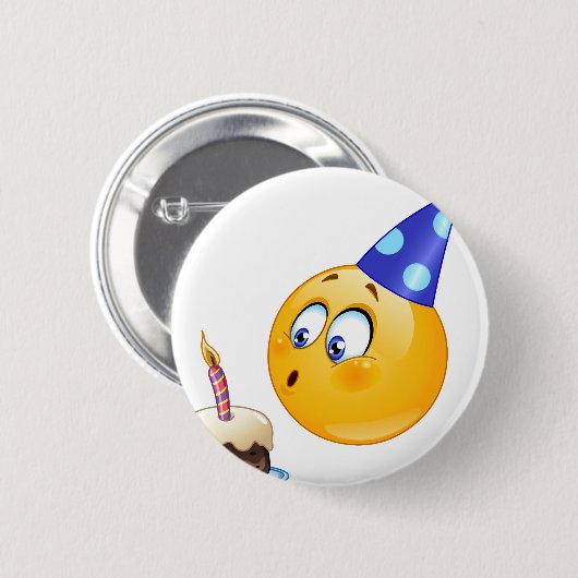 Geburtstagsemoji Button (Vorne & Hinten)