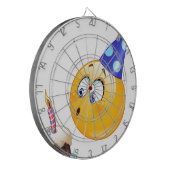 Geburtstagsemoji Dartscheibe (Vorderseite Links)