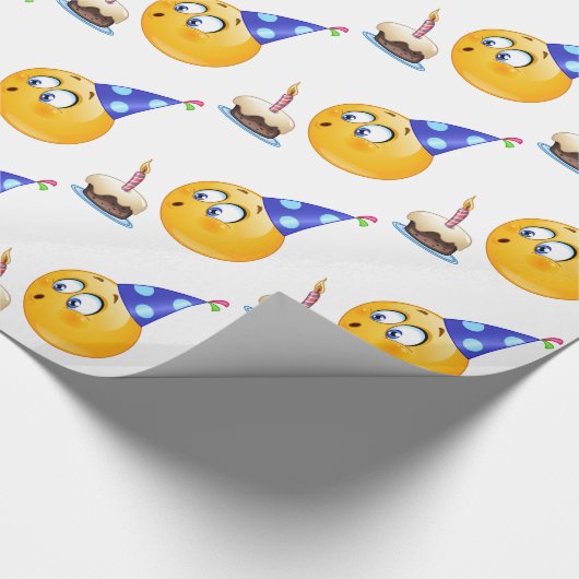 Geburtstagsemoji Geschenkpapier (Ecke)