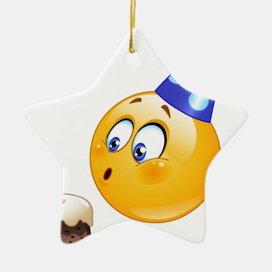 Geburtstagsemoji Keramikornament (Vorne)
