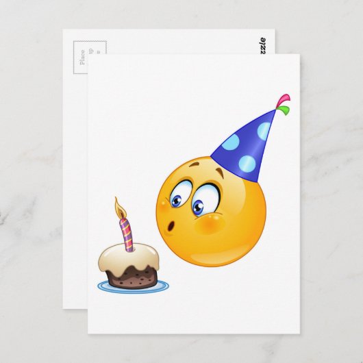 Geburtstagsemoji Postkarte (Vorne/Hinten)