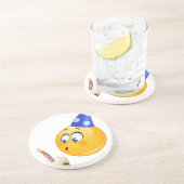 Geburtstagsemoji Sandstein Untersetzer (Seite)