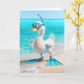 Geburtstagsente mit Flippern Karte (Gelbe Blume)