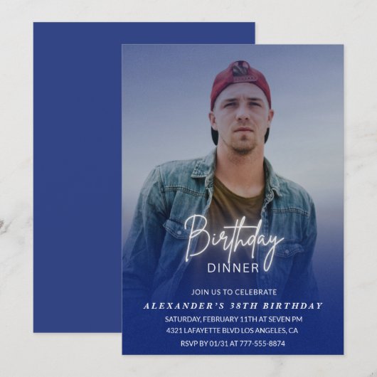 Geburtstagsessen 38. Geburtstagsfeier Einladung Fo (Vorne/Hinten)