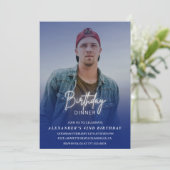 Geburtstagsessen 42. Geburtstagsfeier Foto Männer Einladung (Stehend Vorderseite)