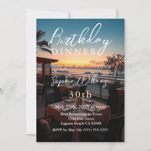 Geburtstagsessen Einladung (Vorderseite)