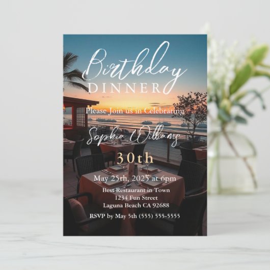 Geburtstagsessen Einladung (Stehend Vorderseite)