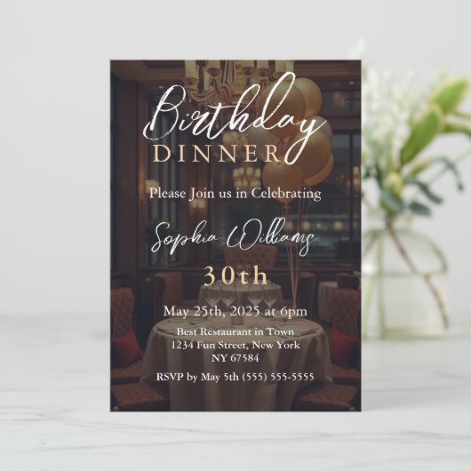 Geburtstagsessen Einladung (Stehend Vorderseite)
