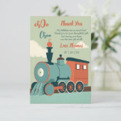 Geburtstagsfahrkarte für den Zug Dankeskarte (Stehend Vorderseite)