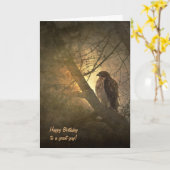 Geburtstagsfalken in Bäumen Karte (Gelbe Blume)