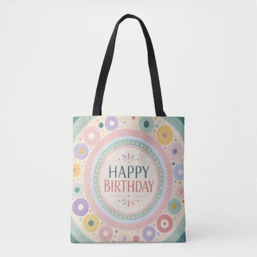 Geburtstagsfarbiger Retro-Kreis-Pattern Tasche (Vorderseite)
