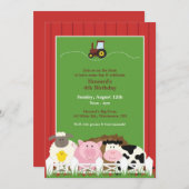 Geburtstagsfarm Animals Pauschaleinladung Einladung (Vorne/Hinten)