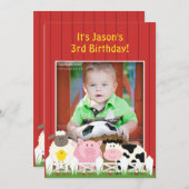 Geburtstagsfarm Foto Einladung (Vorne/Hinten)