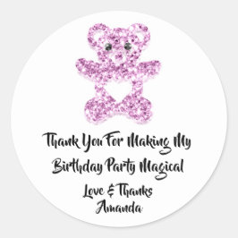 Geburtstagsfavorit Lila VioleHeart Baby Sweet Bear Runder Aufkleber