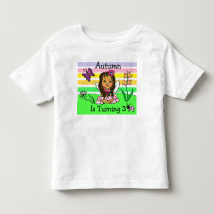 Geburtstagsfee und Schmetterlinge Alter und Name Kleinkind T-shirt