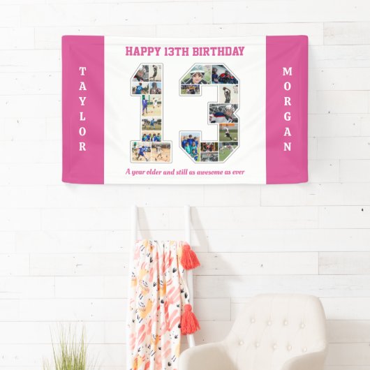 Geburtstagsfeier 13. FotoCollage Banner (Insitu)