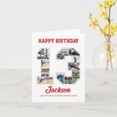 Geburtstagsfeier 13. FotoCollage Karte (Gelbe Blume)