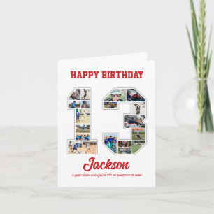 Geburtstagsfeier 13. FotoCollage Karte