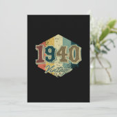 Geburtstagsfeier 1940 Vintag Retro Einladung (Stehend Vorderseite)
