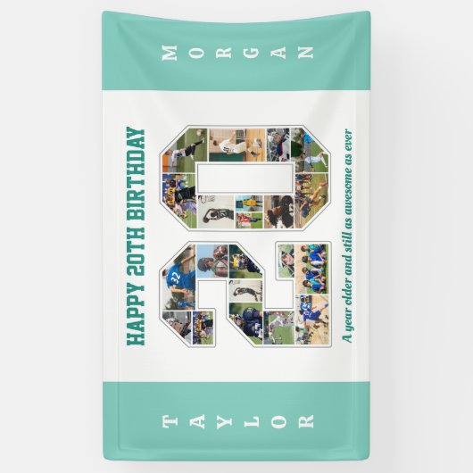 Geburtstagsfeier 20. FotoCollage Banner (Vertikal)