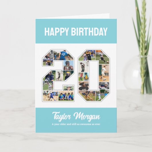 Geburtstagsfeier 20. FotoCollage Karte (Vorderseite)
