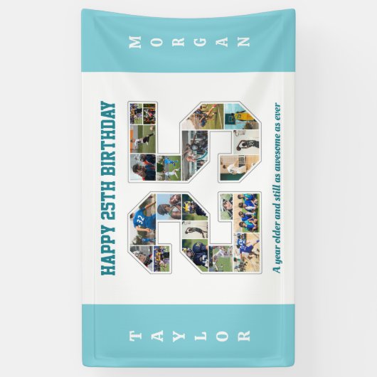 Geburtstagsfeier 25. FotoCollage Banner (Vertikal)