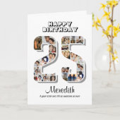 Geburtstagsfeier 25. FotoCollage Karte (Gelbe Blume)