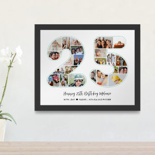 Geburtstagsfeier 25. FotoCollage Poster