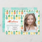 Geburtstagsfeier | Ananas | Einladungen (Vorne/Hinten)