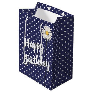 Geburtstagsfeier auf Polka Dots mittelgroße Gesche Mittlere Geschenktüte