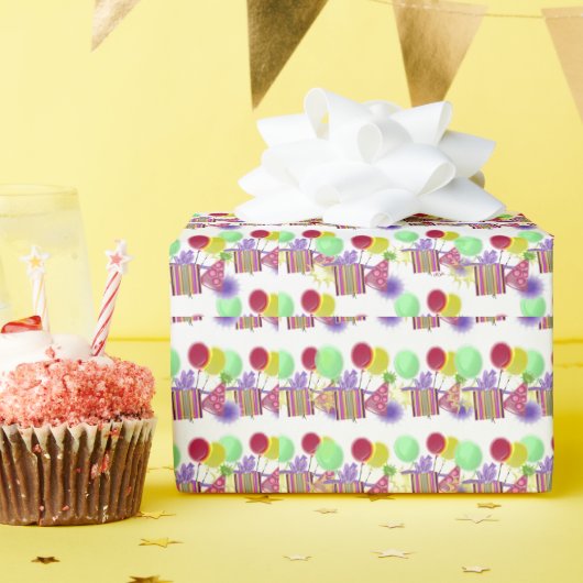 Geburtstagsfeier Ballons Geschenkpapier (Geburtstagsparty)