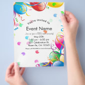 Geburtstagsfeier Ballons Konfetti Event Flyer (Hand)
