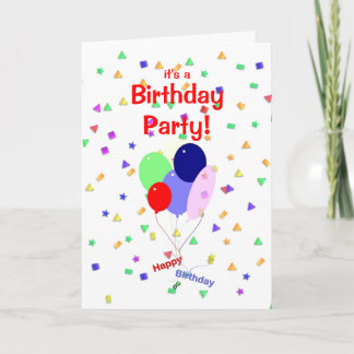 Geburtstagsfeier-Balloons-Einladung Einladung