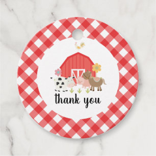 Geburtstagsfeier Bauernhof-Tiere Dankeschön-Anhäng Geschenkanhänger