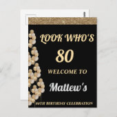 Geburtstagsfeier Begrüßungszeichen für Männer Postkarte (Vorne/Hinten)