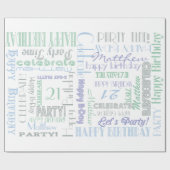 Geburtstagsfeier! Cooler Kundenname und Alter Geschenkpapier (Flach)