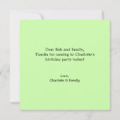 Geburtstagsfeier Danke - Punny Garden Card (Rückseite)