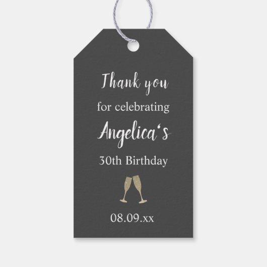 Geburtstagsfeier Danke Tag Geschenkanhänger (Rückseite)