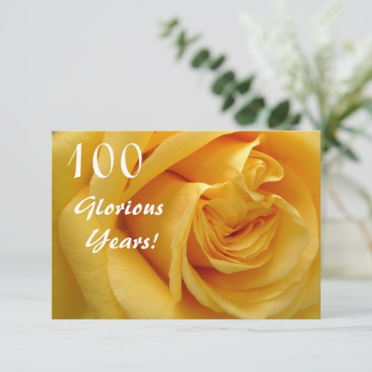 Geburtstagsfeier/DeepYellow Rose Einladung (Stehend Vorderseite)