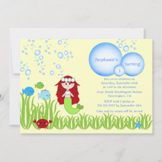 Geburtstagsfeier der Meerjungfrau Einladung