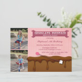 Geburtstagsfeier der Schokoladenbrunnen Einladung (Stehend Vorderseite)