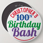 Geburtstagsfeier des 100. Lebensjahrs Button (Vorne & Hinten)