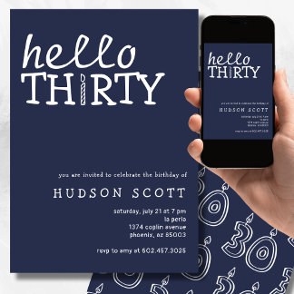 Geburtstagsfeier des 30. Mens Einladung