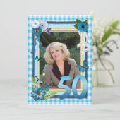 Geburtstagsfeier des 50. Fotos Einladung (Stehend Vorderseite)