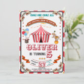 Geburtstagsfeier des Circus Einladung Vintage Karn (Stehend Vorderseite)